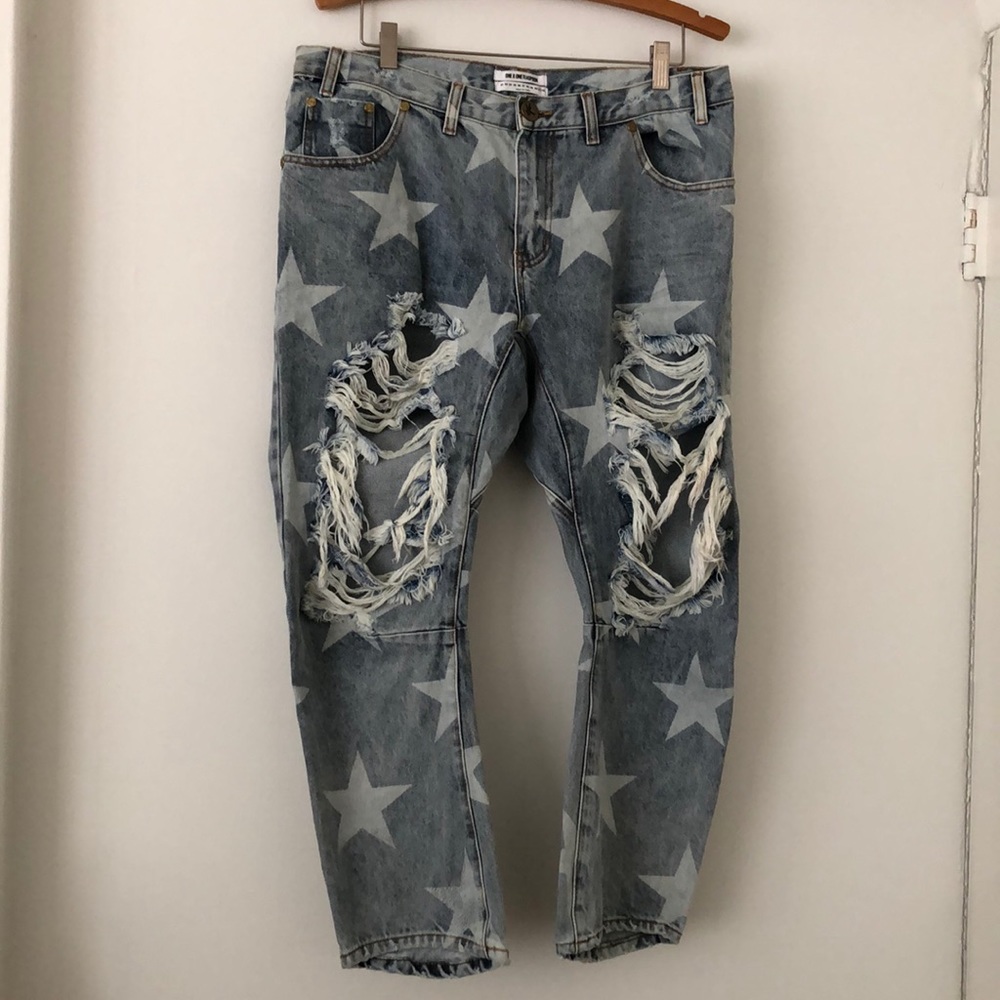 One Teaspoon Drop Crotch Star Jeans